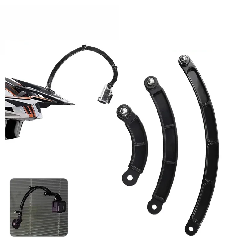 Accessoires d'extension de bras de casque pour GoPro Fore13, perche incurvée, perche à selfie, 3 voies de montage, Go Pro, Dji Action 4, caméra Insta360