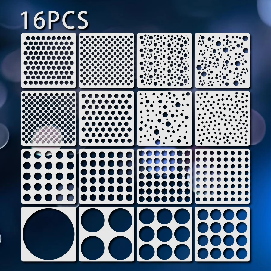 16PCS Dot Stencils …