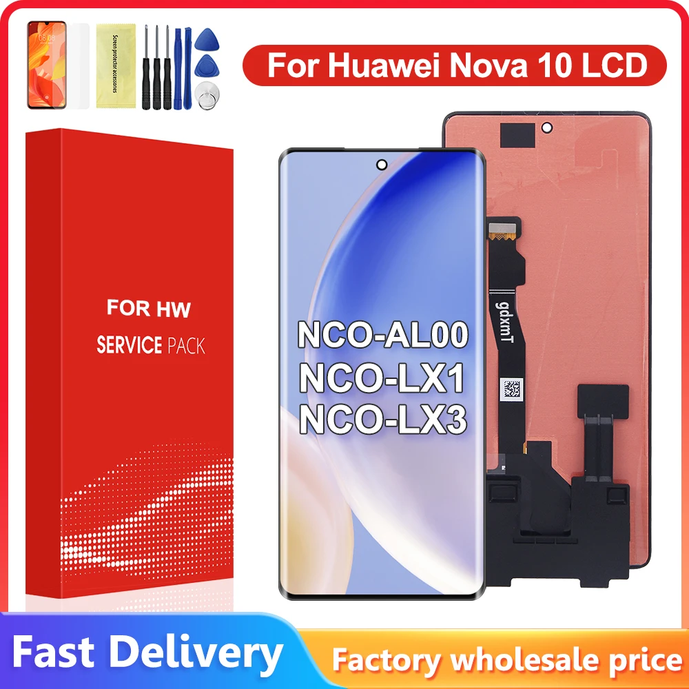 6.67'' For Huawei Nova 10 LCD Display+Touch Screen Replacement On For huawei nova10 Screen NCO-AL00 NCO-LX1 NCO-LX3 lcd