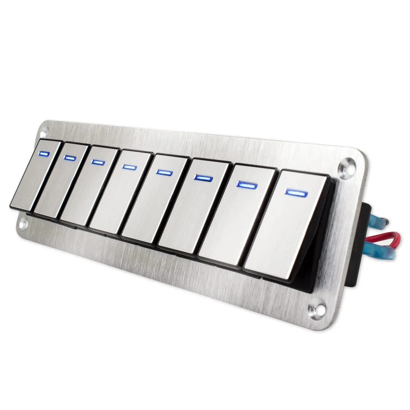 Metalen 2-8 Led Tuimelschakelaar Paneel Voor Marine Boot Truck Caravan Auto Socket Stroomonderbreker Schakelaar Paneel Boot - afbeelding 2