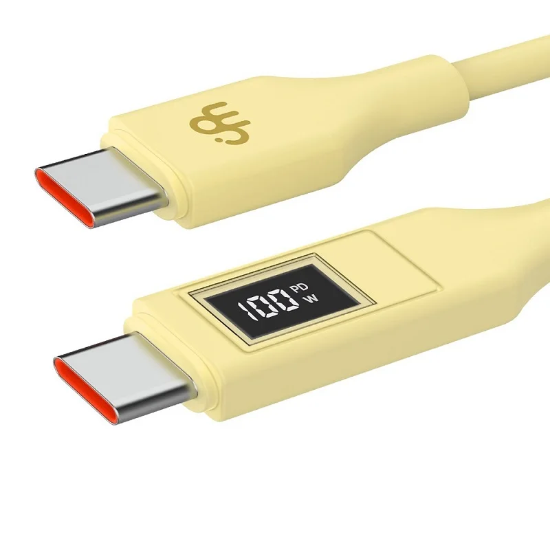 [1 + 1] 100W color LCD PD CtoC ultra fast charger cable C type fast charging cable E-Marker chip built-in