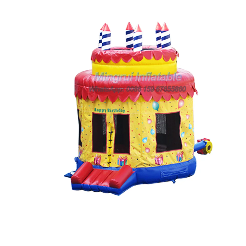 Inflatable Samll Cake Bouncer for Kids, Bouncing House Jumping Bouncer Durable PVC Tarpaulin for Kids Playground Outdoors
