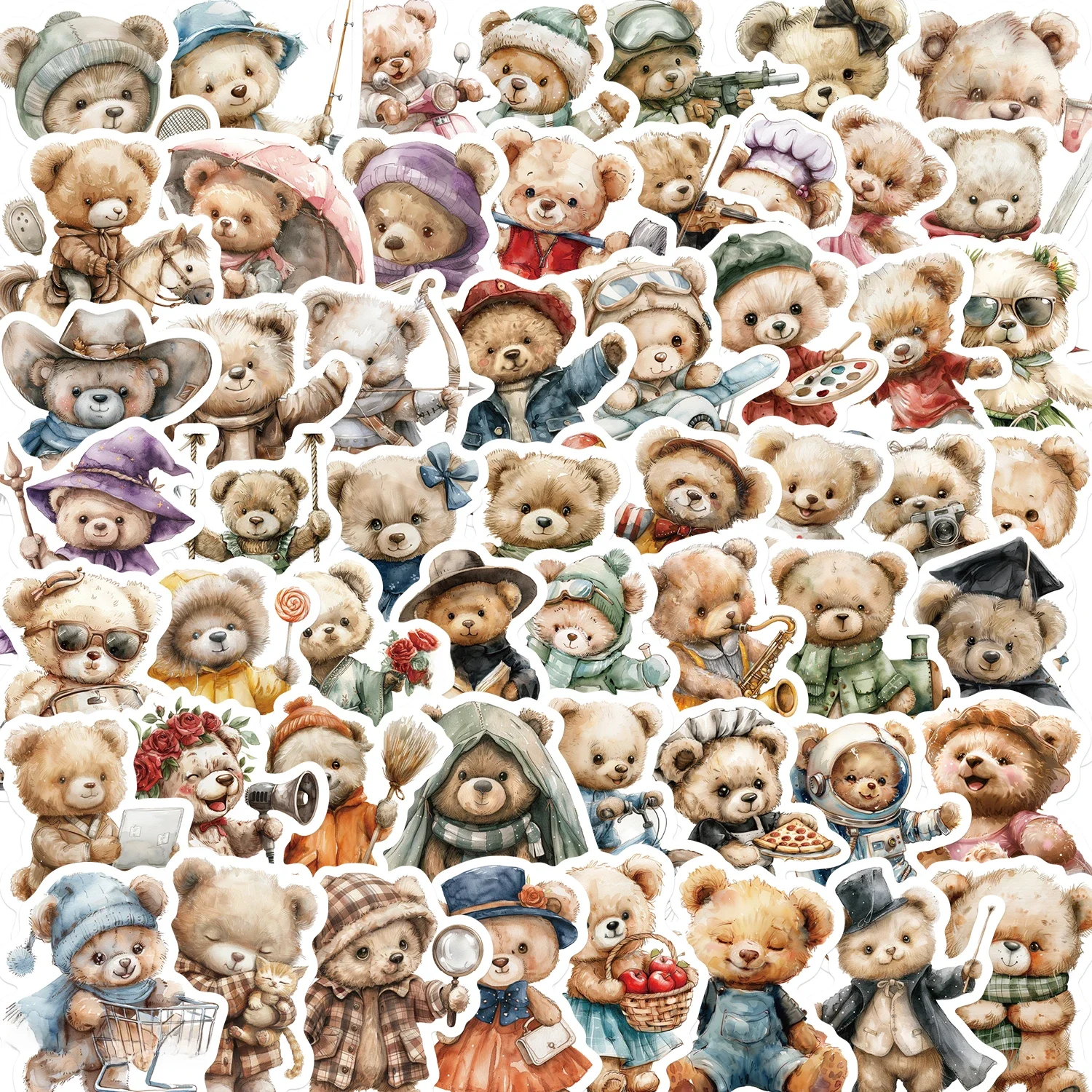 55 stks Cartoon Koreaanse Teddybeer Graffiti Stickers Decoreren Klassieke Kinderen Speelgoed Bagage Motorfietsen Laptops Waterdichte Sticker - afbeelding 2