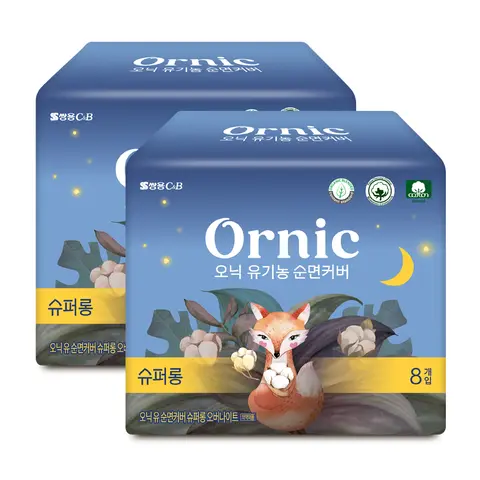 오닉 슈퍼롱 오버나이트 생리대 8P X 2팩