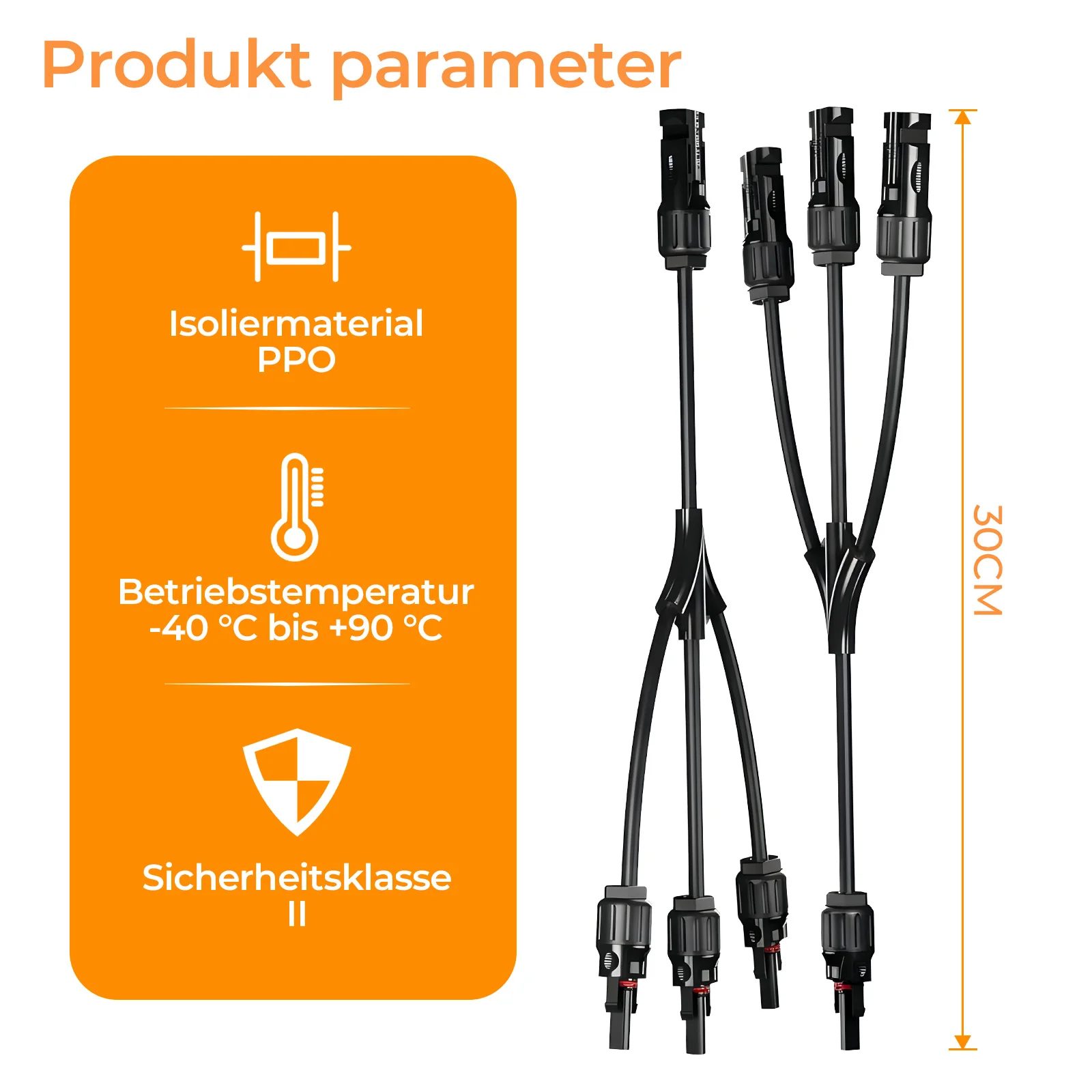 1-2/3/4 Mc4 Y-type fotovoltaïsche connector 30A 1000V DC IP67 waterdicht TUV CE gecertificeerd voor parallelle aansluiting van 1,5-6mm² zonnepanelen