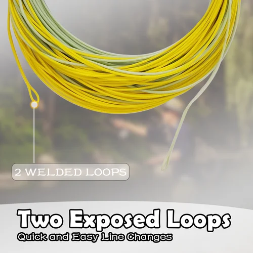 Imagen 2 del producto Línea de pesca con mosca flotante Aventik de tres colores con peso hacia adelante con bucles soldados 0F como línea de pesca de ninfa