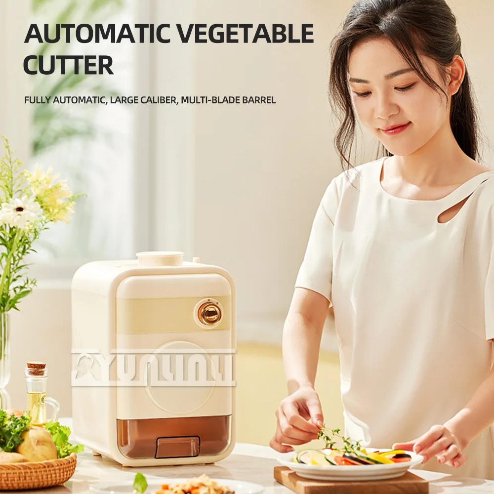 Electric vegetable cutter, large caliber, multifunctional kitchen, household potato shredding and slicing machine