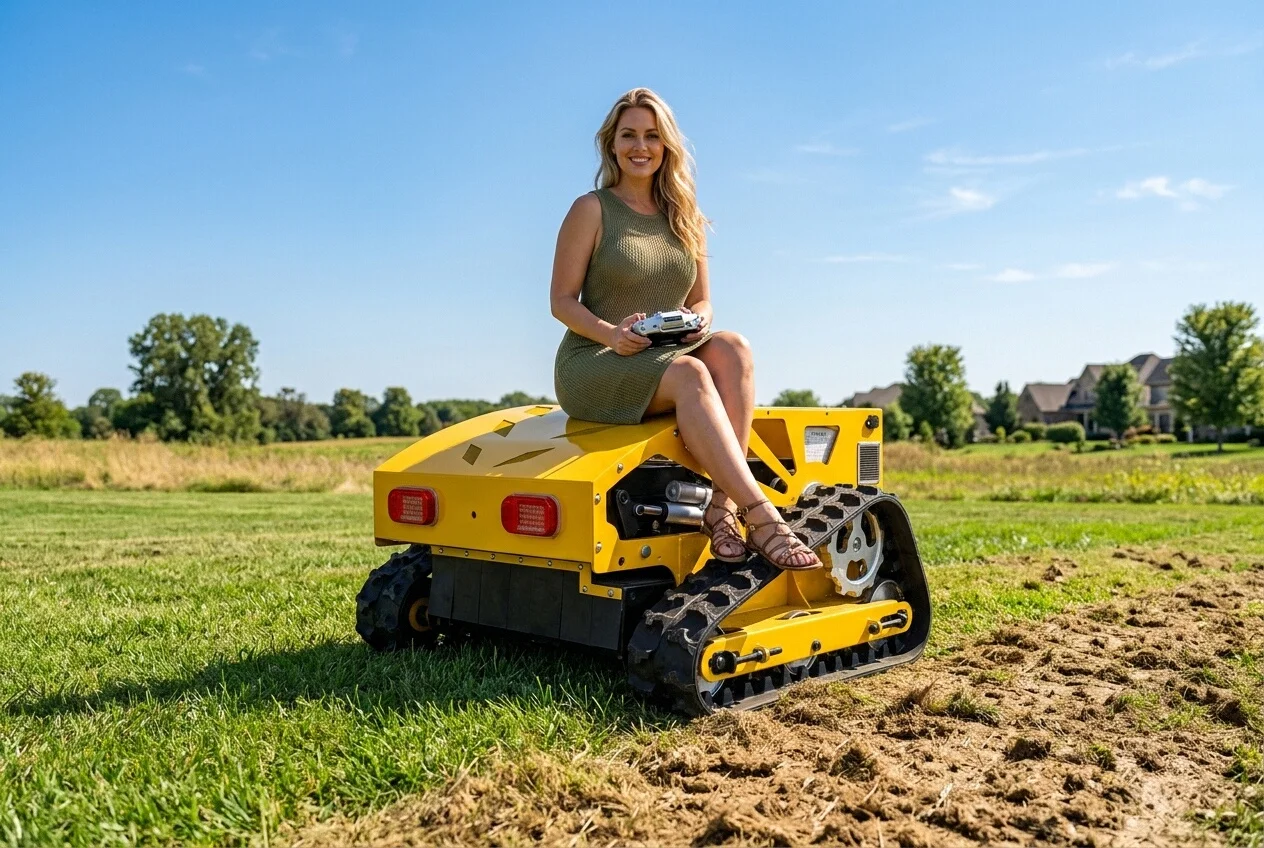 Customized Remote Controlled Garden Crawler Lawn Mower Robot Slope and Wasteland Lawn Mower, Small Lawn Mower