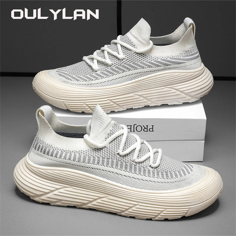 Sneakers Casual Mesh Shoes Summer New Men\'s Breathable Shoes Thick Sole Anti slip Lightweight Soft Sole Soft Face Trendy Shoes