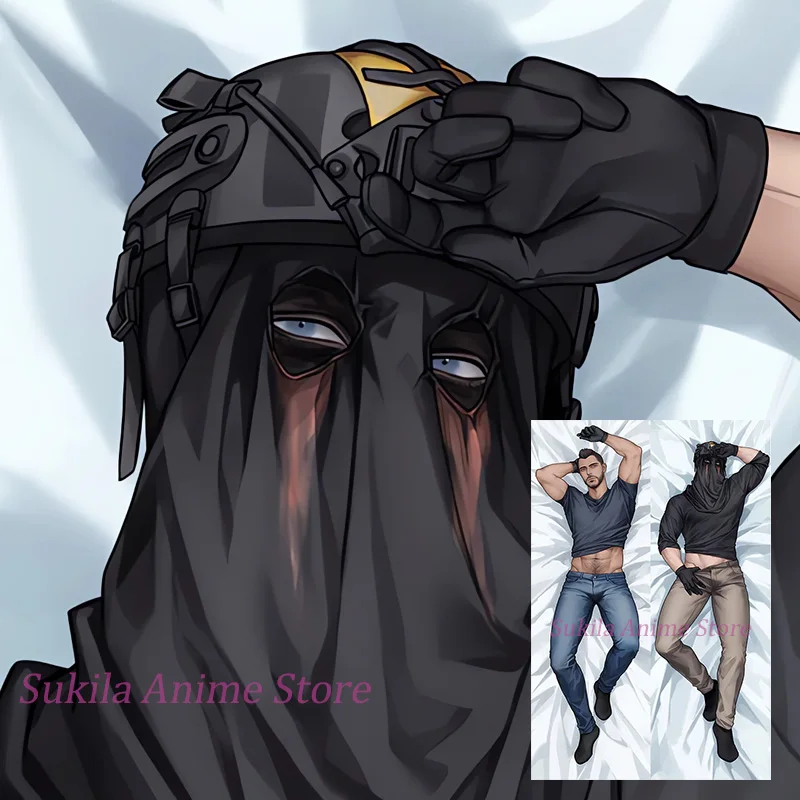 Dakimakura COD Ghost Soap Kongi Anime غطاء وسادة للجسم مطبوع على الوجهين غطاء وسادة بالحجم الطبيعي #2