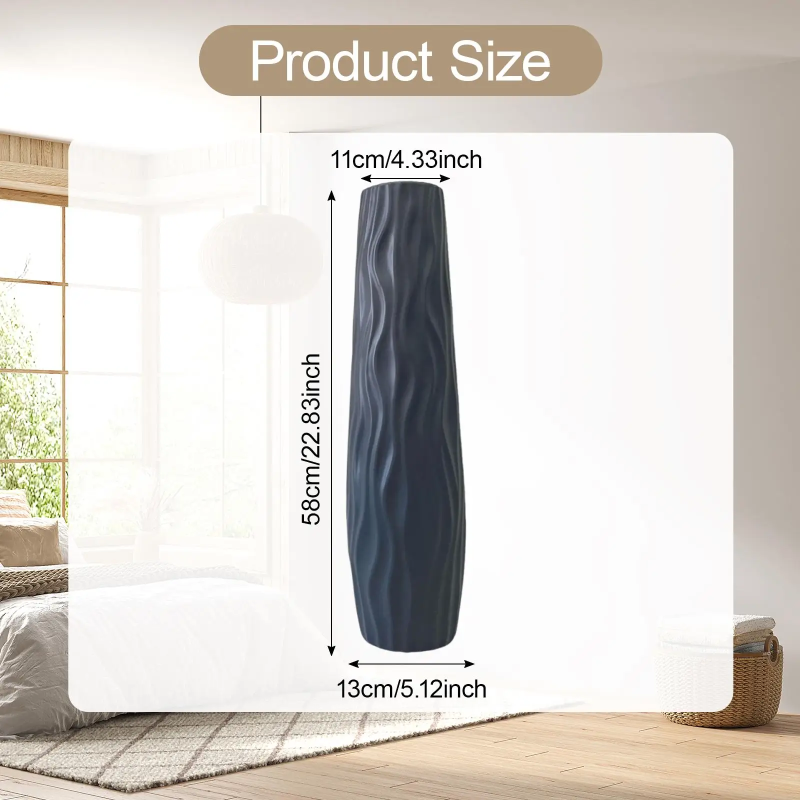 Modern Floor-Standing Flower Vase – Large Decorative Home & Entryway Accent 5