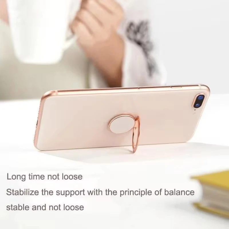 Extrem dünner Luxus-Handy-Sockelhalter aus Metall, universelles Telefon, magnetische Autohalterung, Ständer, Zubehör, Fingerring – Detail 7