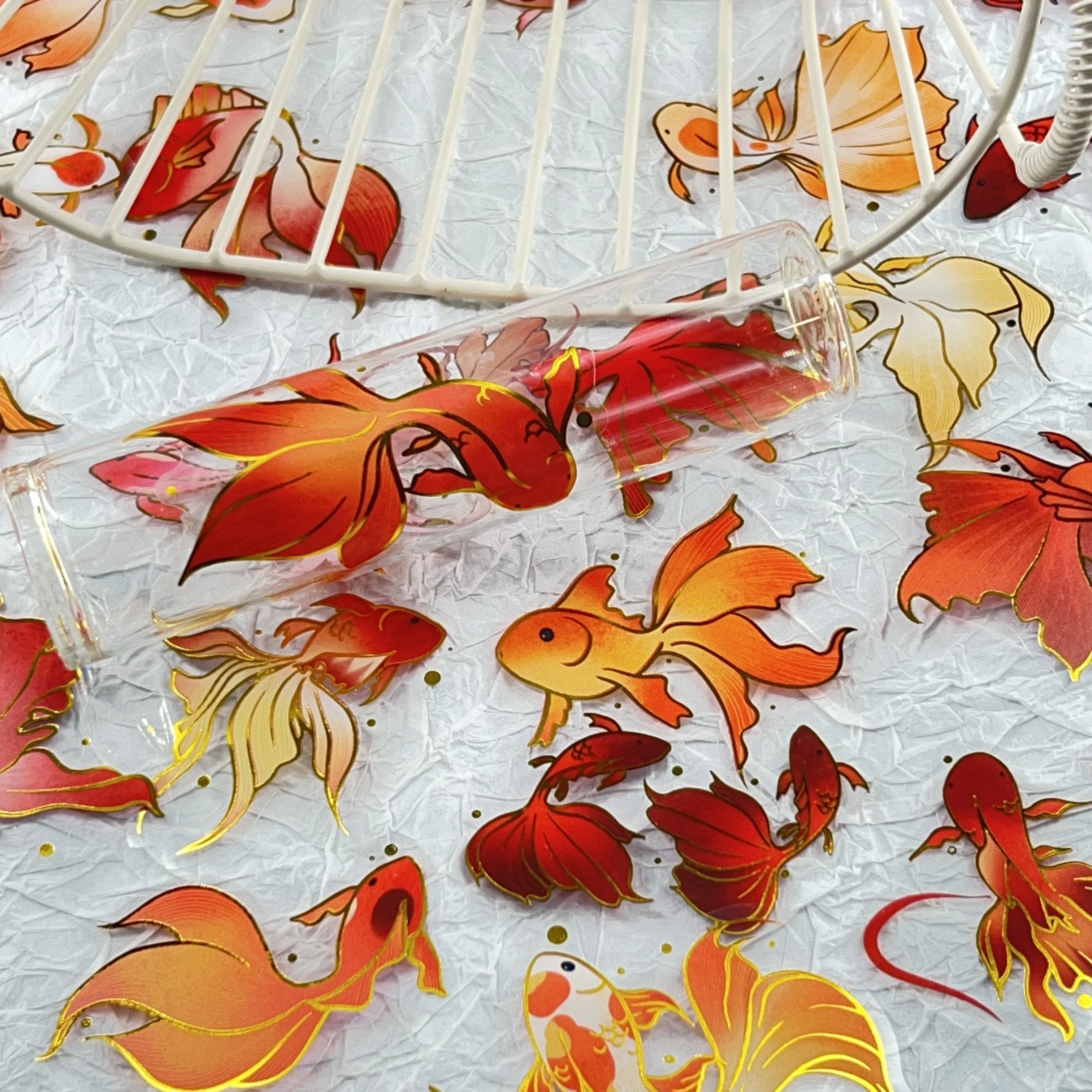 50/100PCS Koi Xianrui Transparent PET Dekorative Aufkleber Set DIY Laptop Wasser Tasse Tasche Heißer Stanzen Dekorative Aufkleber