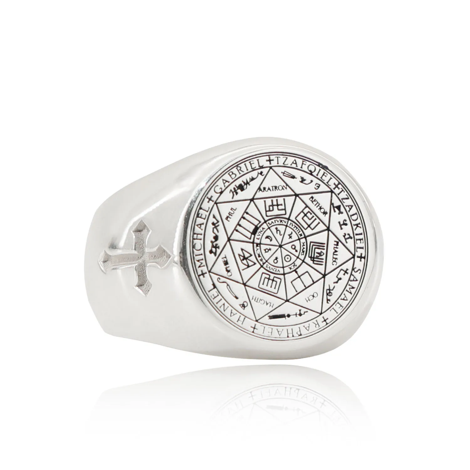 

20mm Solid Signet Ring 925 Silverl Engraving Ring Jewelry Accessory for Men Father Gift