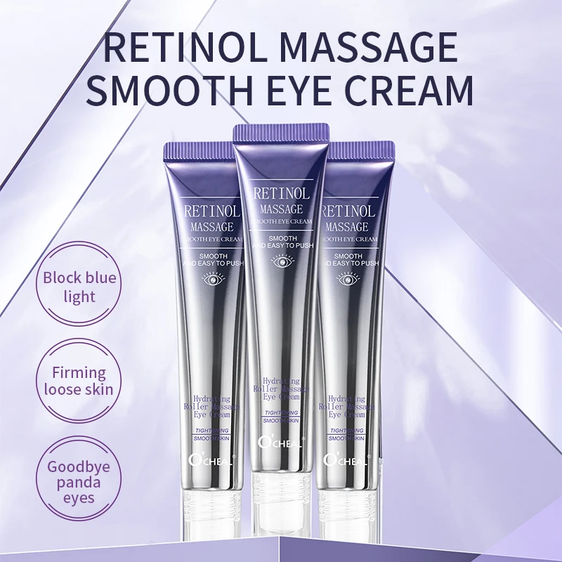 OCHEAL-creme anti-rugas e círculo escuro, massageador de rolo, sacos de olho hidratantes, anti-envelhecimento, ácido hialurônico, cuidados com a pele