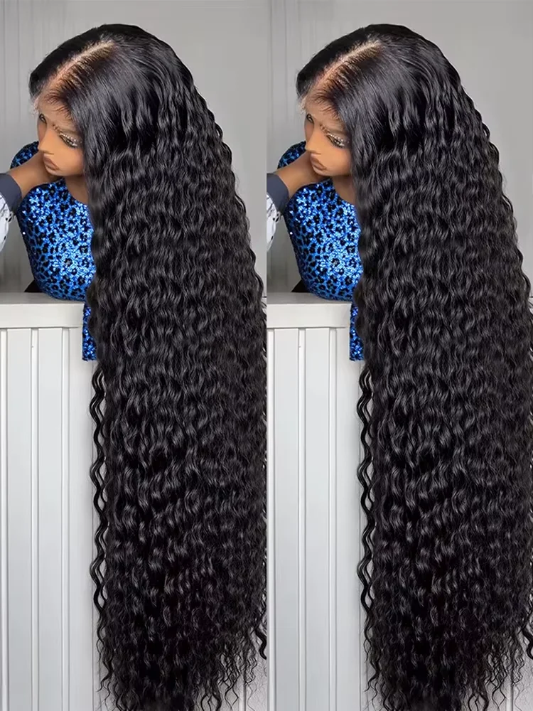 Glueless Ready to Wear Pre Plucked Water Curly 13x4 13x6 HD Lace Front Human Hair Wigs Women 40 Inch Deep Wave Lace Frontal Wig - view 2