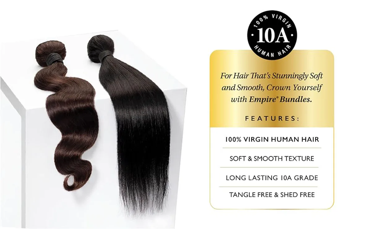 Sensationnel عذراء الشعر البشري نسج الإمبراطورية حزم 3X حزمة متعددة مستقيمة #4