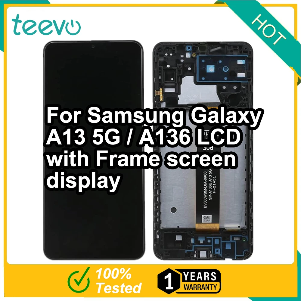 

Teevo LCD For Samsung Galaxy A13 5G / A136 Screen Display & Touch Screen Digitizer Black