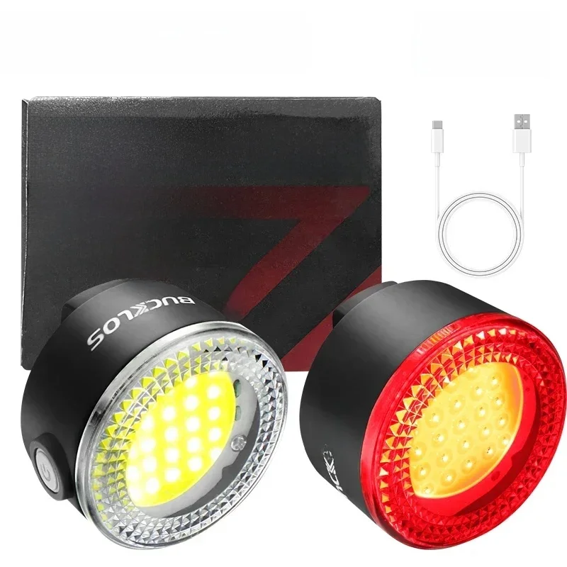 AliExpress BUCKLOS COB Bike Taillights Headlight USB Rechargeable Bicycle Safety Warning Light MTB LED Front Rear Lantern Cycling Lamp Set