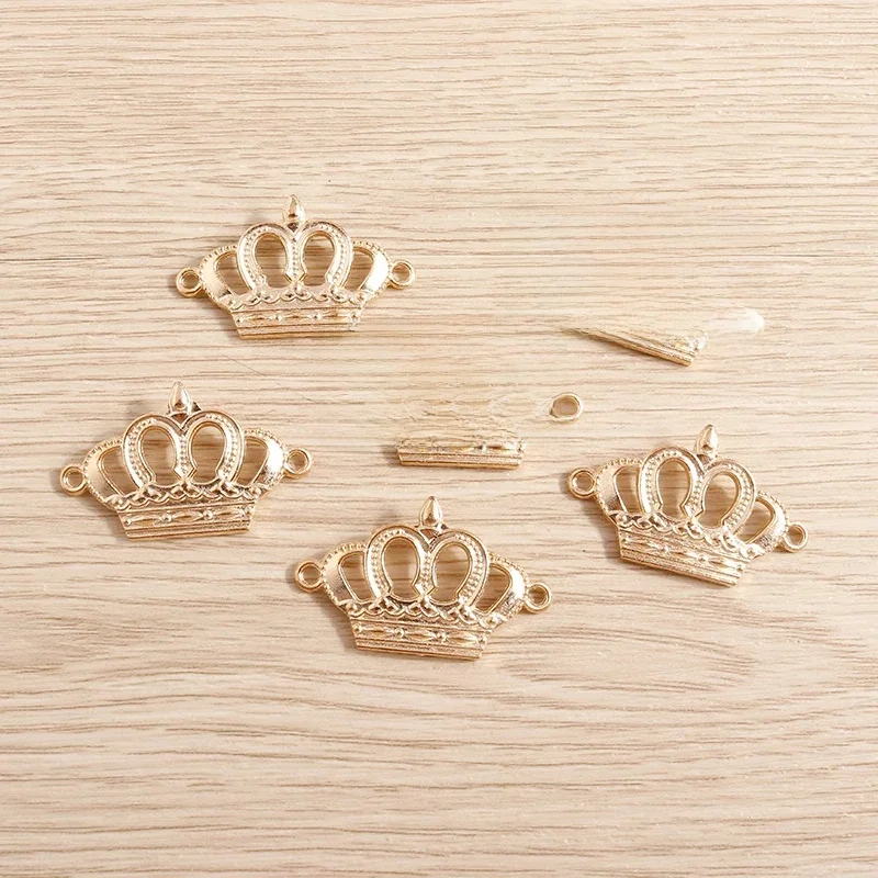 10 sztuk 33*20mm złoty kolor korona Charms złącze dla bransoletki wisiorki naszyjniki akcesoria DIY tworzenia biżuterii Handmade Craft — zdjęcie 2