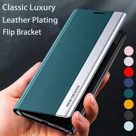 Leather Flip Magnetic Case For Samsung S25 Ultra S24 S23 Plus S22 S21 S20 FE Note 20 Ultra Shockproof Stand Phone Cover Funda