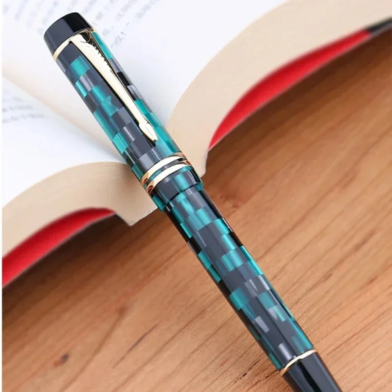 Majohn Laatste Vakman M600 Hars Pen Dambord Groot Duits Bock Dual Color Puntige Schrijfpraktijk Geschenk Iridium Gouden Pen
