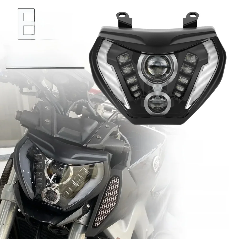 E24 LED koplamp voor Yamaha MT-07 MT07 MT 07 2018 2019 2020 E-mark motorfiets accessoires lamp H4 lamp met DRL - afbeelding 2