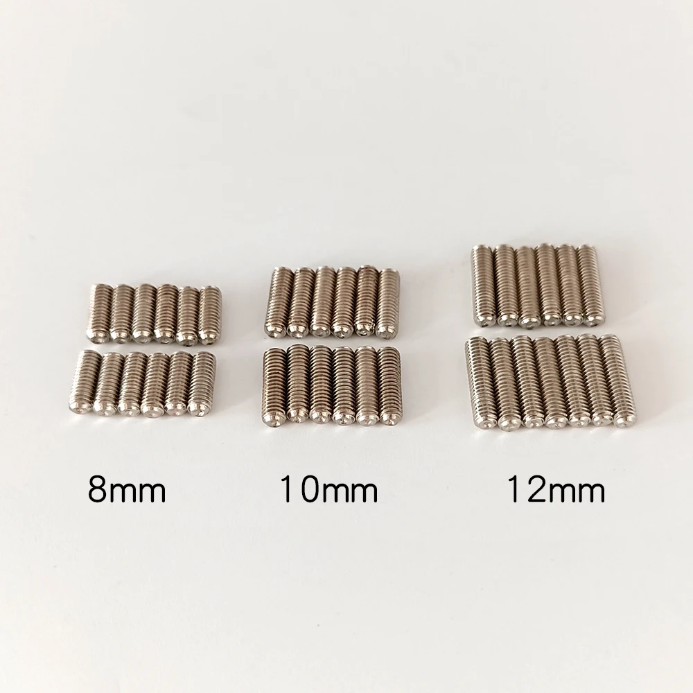 12 Pcs Electric Guitar Bass Bridge String Saddle Adjust Height Hex screws - Tremolo Bridge Hexagon Screw - M3*8mm-12mm