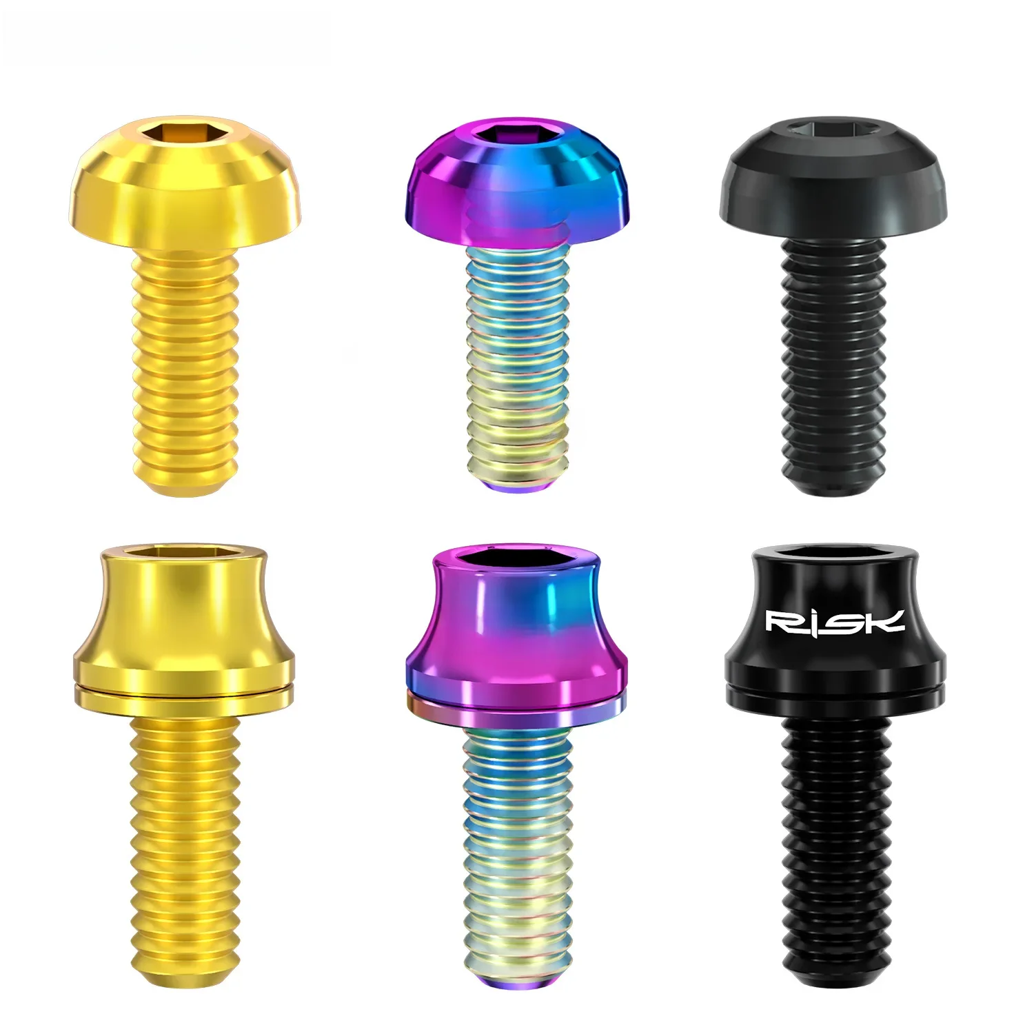 AliExpress RISK M5*12mm Titanium Alloy Bolts Mushroom Head Screws for Water Bottle Cage Holder 2pcs MTB Road Bike