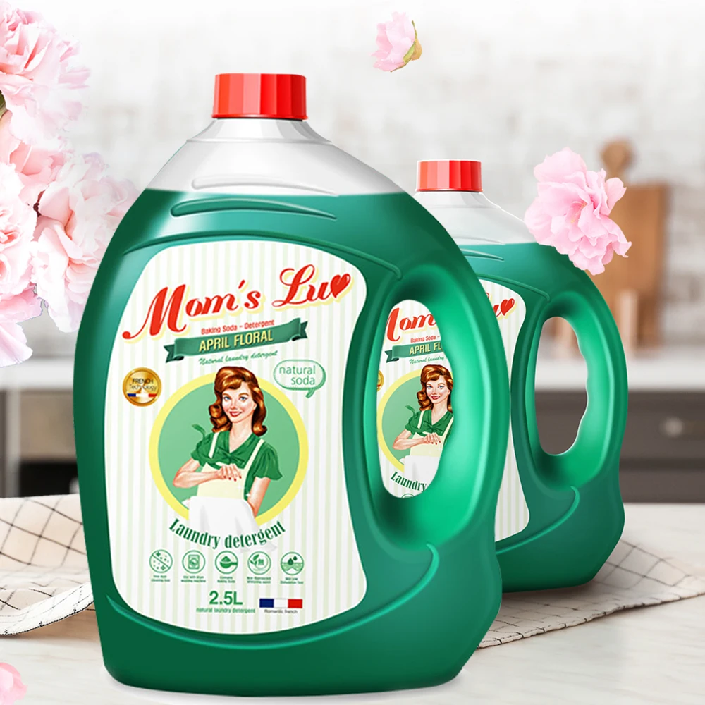 Mamable mams Luv 2.5LX4ซักผ้าเหลวลายดอกไม้, สำหรับซักผ้าแห้งในร่มภาษีการกระตุ้นต่ำภาษีถูกกระตุ้นต่ำป้องกันคราบสกปรกสำหรับซักผ้า