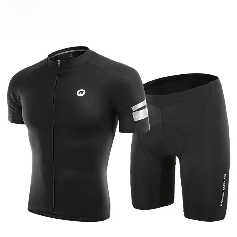 AliExpress ROCKBROS Cycling Clothes Summer Cycling Jersey Set Men Women Shorts T-shirt MTB Road Bike Breathable Bicycle Equipment Black
