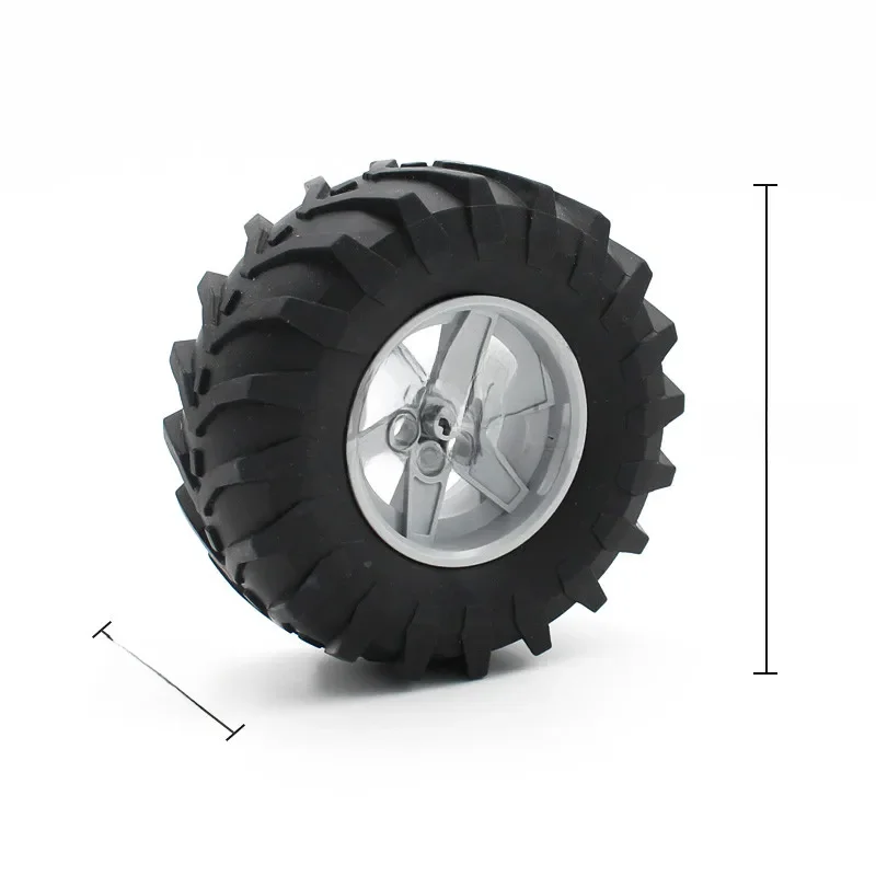 4 jeux de roues technologiques MOC 56 D. x34mm, course moyenne, 6 trous de broches avec pneu 107x44R, tracteur 15038 23798, blocs de construction en briques, jouets