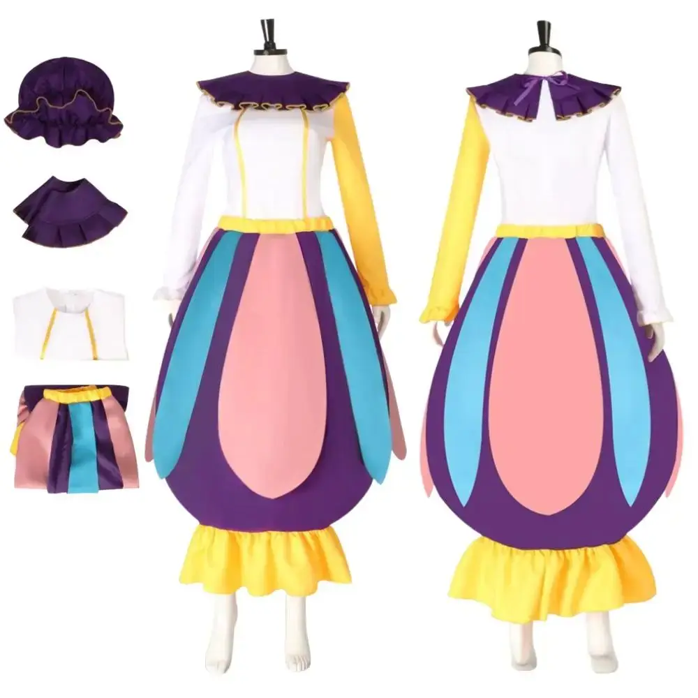 Fantasia de Cosplay da Sra. Potts para Mulheres Adultas, Vestido com Chapéu, Fantasia para Roleplay, Traje de Halloween e Carnaval