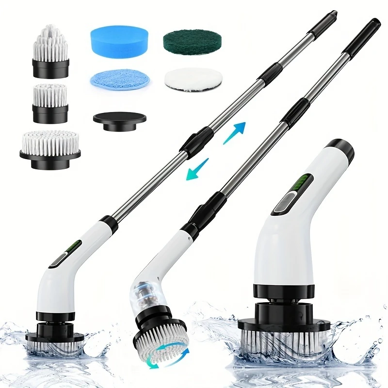 7 in 1 Adjustable Cleaning Brush Window Bathroom and Kitchen Tool Rechargeable