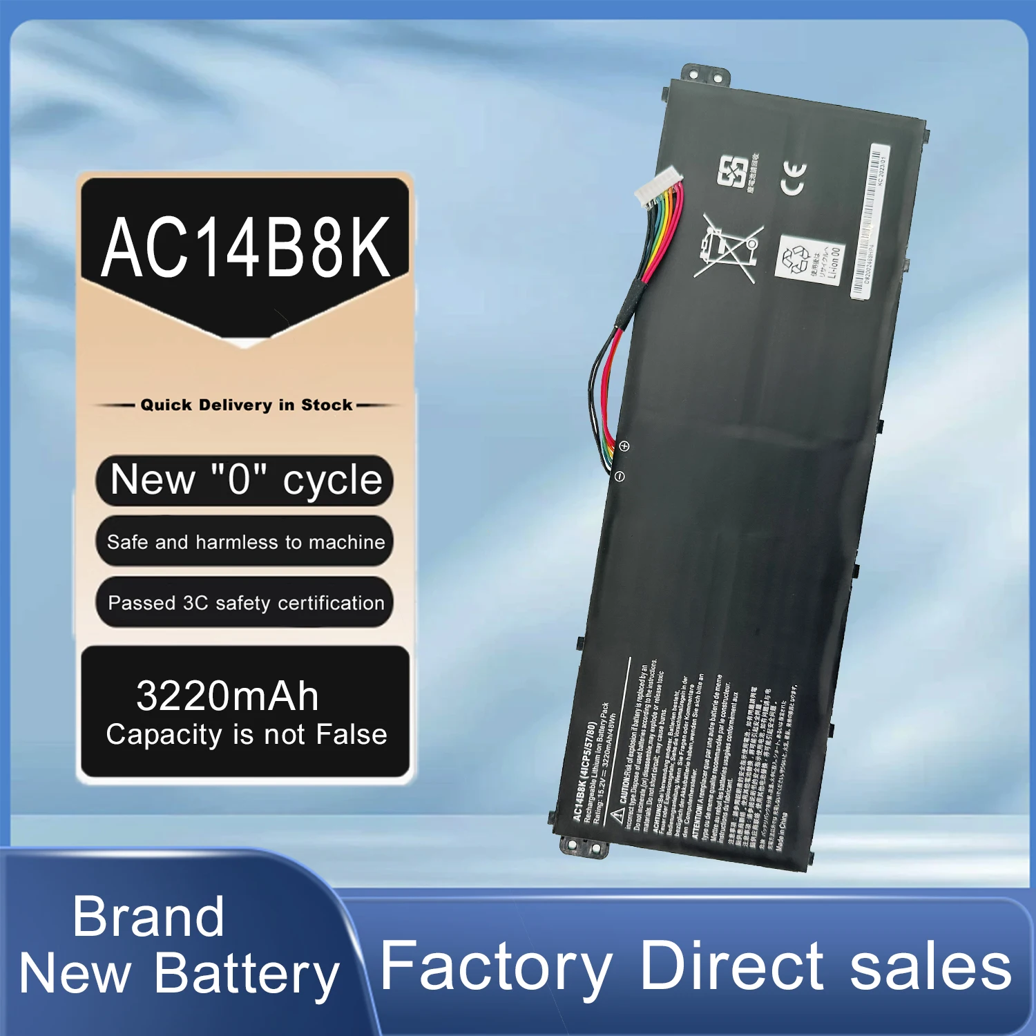 DXT nueva batería de ordenador portátil Acer AC14B8K para Acer Aspire 5A515-51 V3-372T R5-571T R7-371 R3-131T R5-471T R5-571T R5-571TG E3-111
