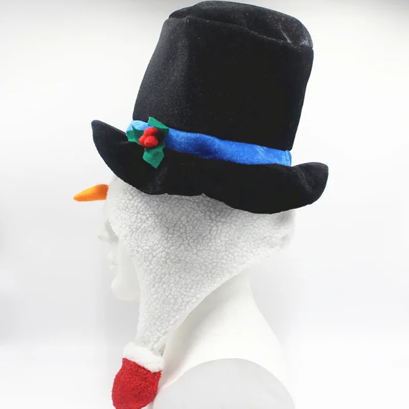 Gorro de felpa Frosty Unisex, gorro de Papá Noel, muñeco de nieve, sombrero de Navidad