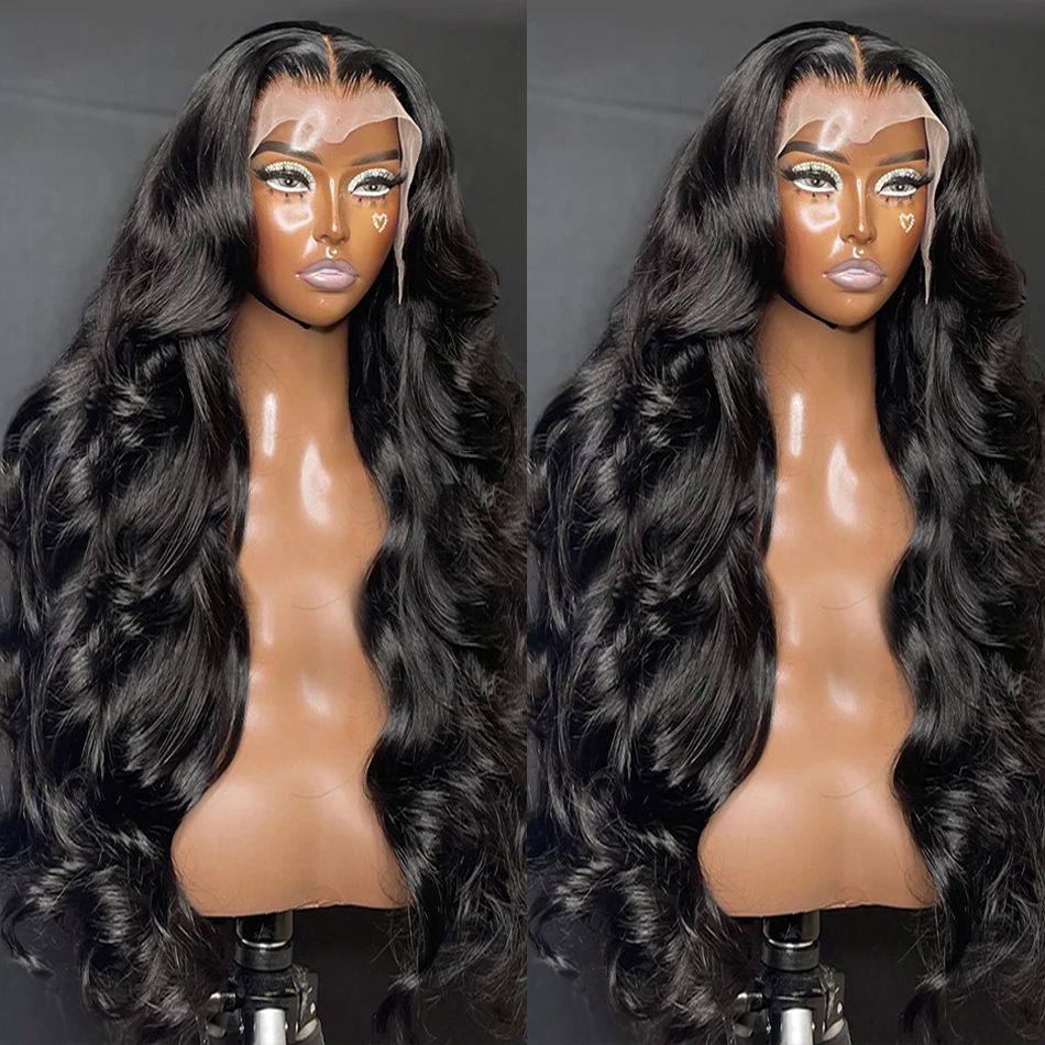 Luvin 30 Inch Full 13x6 Body Wave Lace Frontal Wigs Human Hair 220 Density HD Lace Frontal Wigs Bleached Knots Human Hair Wigs