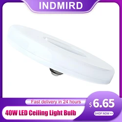 Lampadina a LED, lampadina da soffitto a LED da 40W, lampadina a LED piatta, lampada a LED a risparmio energetico di facile installazione nel seminterrato con E27 piegato