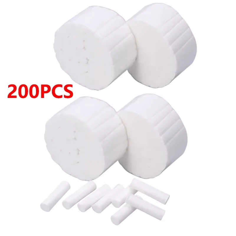

200pcs Dental Cotton Rolls 100% Cotton High Absorbent for Dentist Surgery Teeth Whitening Oral Care Medical Supplies