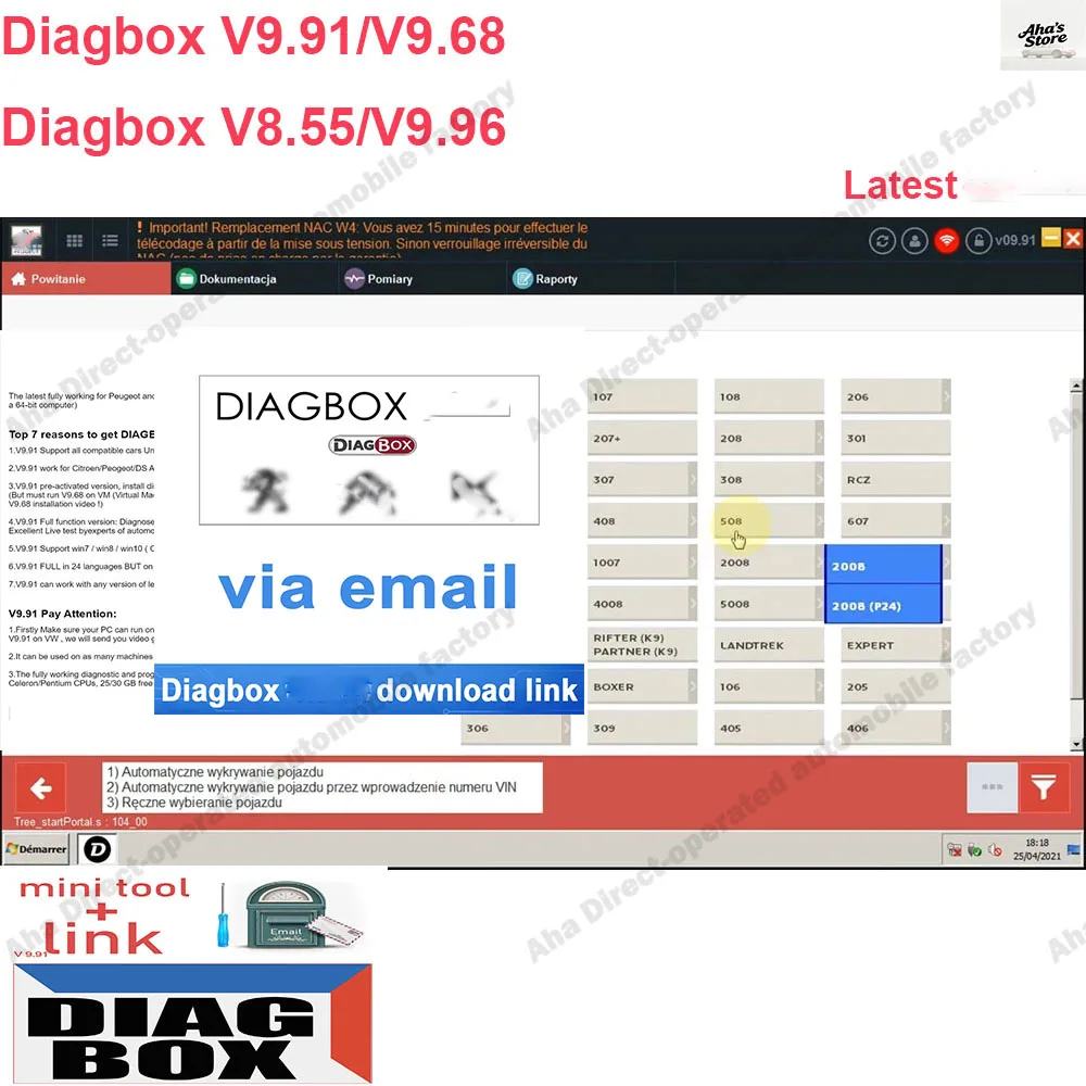 

Diagbox V8.55 /9.91 9.68/ 9.96 obd2 scanner Car Diagnosis Software Multi-Language Fully Working for European American car models