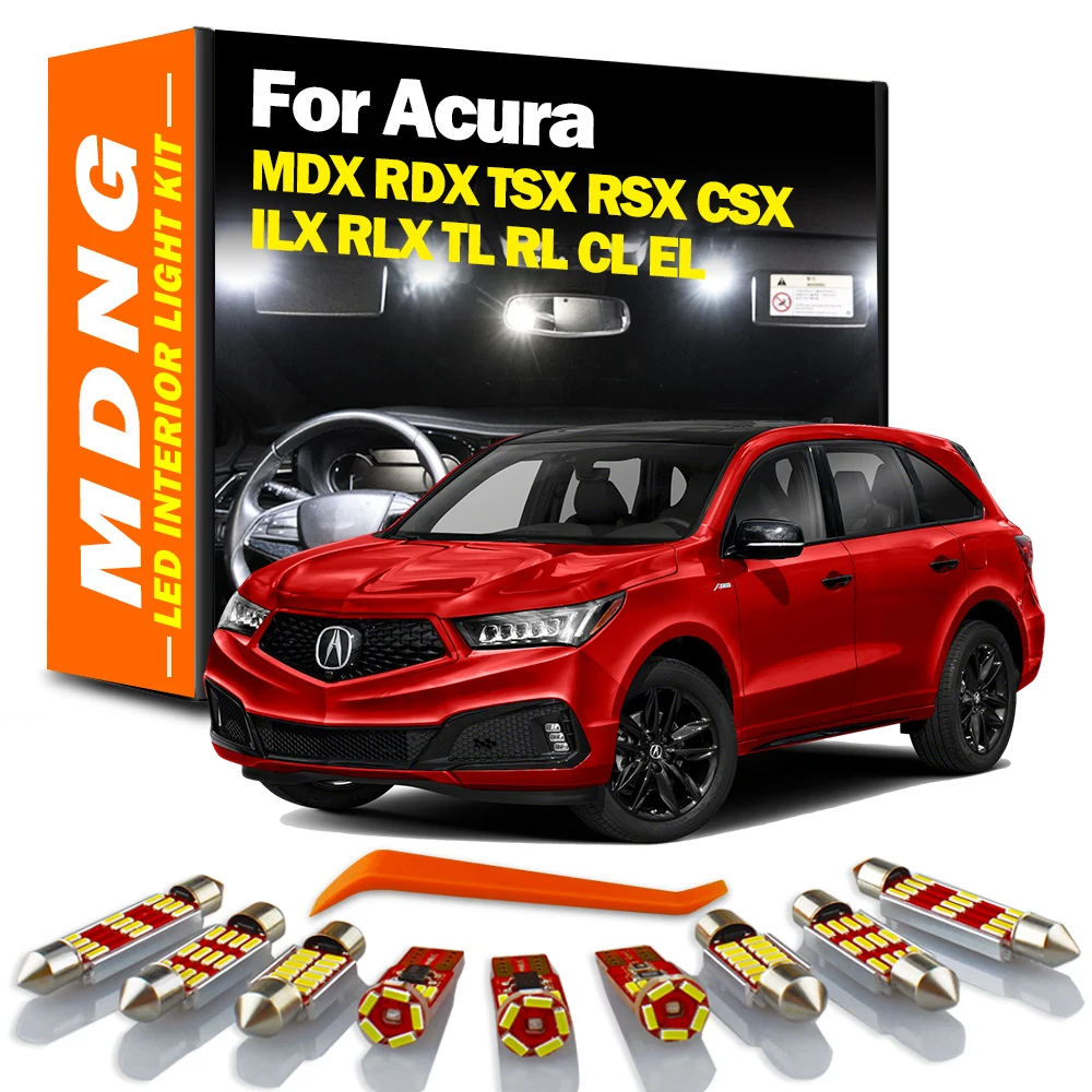 MDNG Canbus Indoor Lamp For Acura MDX RDX CSX TSX RSX ILX RLX TL CL RL EL Vehicle Bulbs LED Interior Map Dome Light Kit No Error