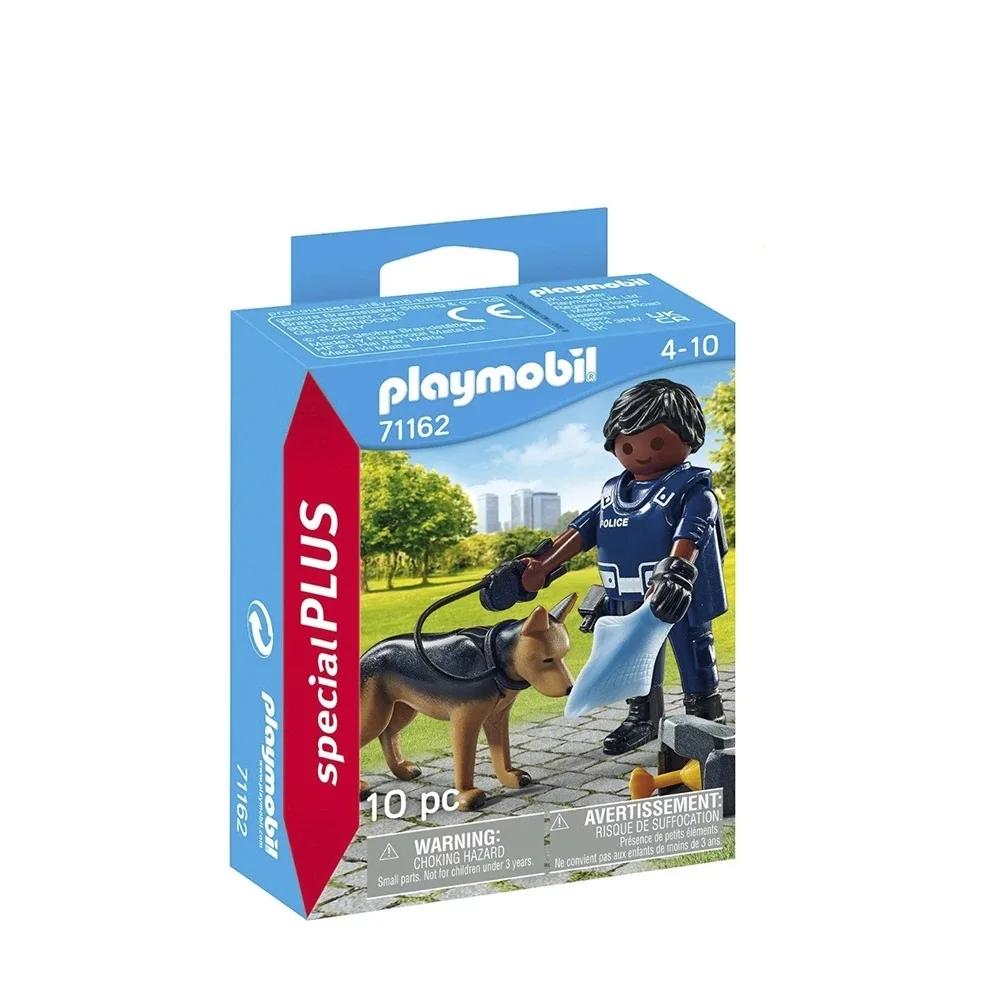 Playmobil police with dog, 71162, original, clicks, gift, child, girl, toy, collection, shop, with box, official product, man, woman