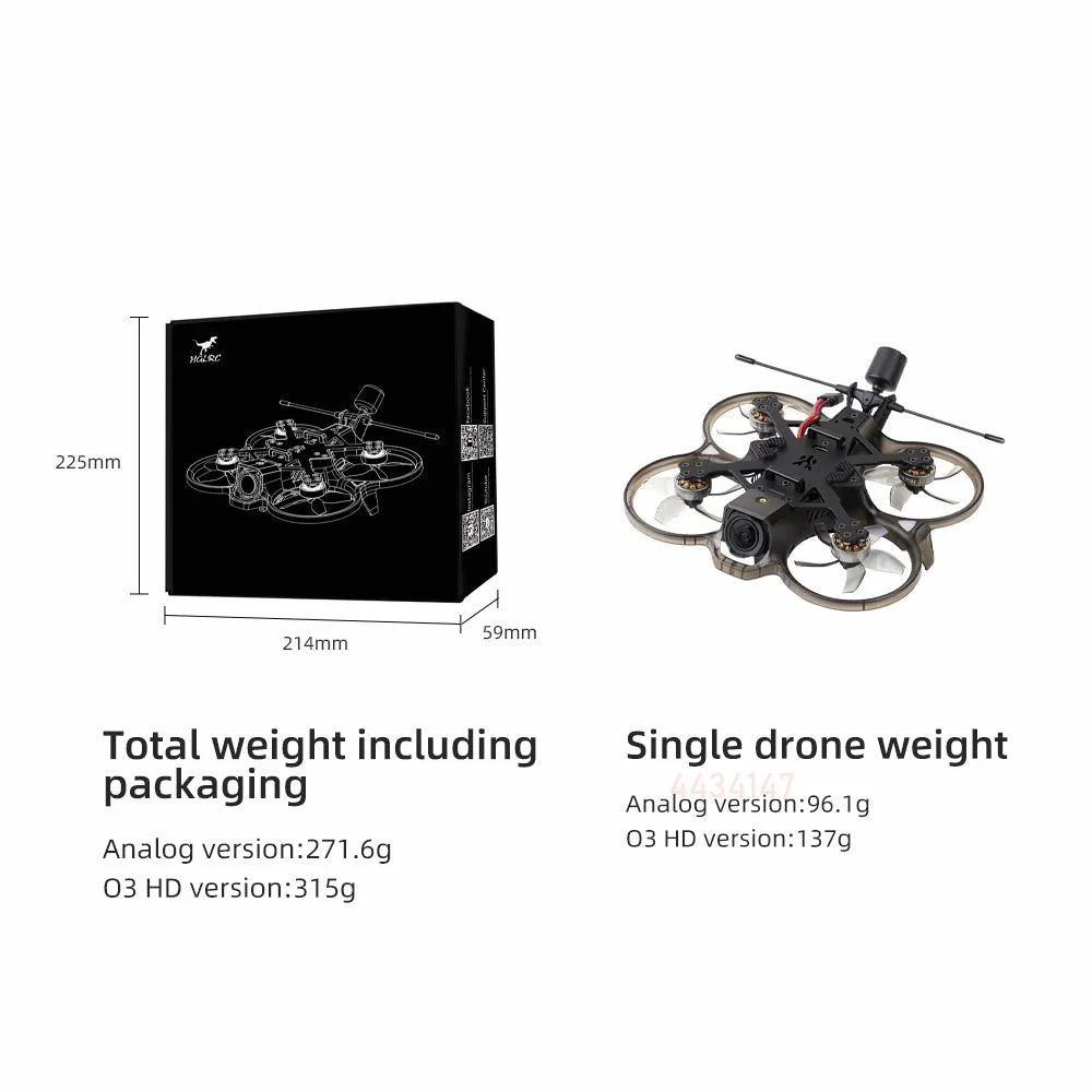 HGLRC Talon 2inch Cinewhoop SPECTER 15A AIO ZEUS 800mW Analog / DJI O3 Air Unit 1303.5 5500KV For RC FPV Drone Mobula 8