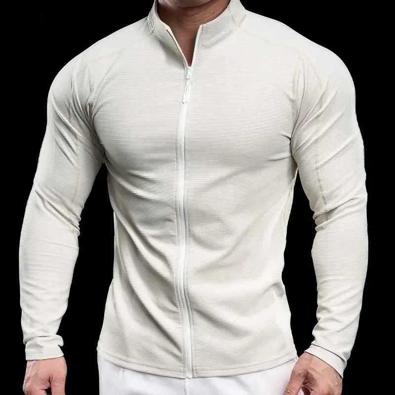 AliExpress NONE Autumn New Men Gym Running Sports Fitness Tops Jackets Cycling Long-sleeved Tights Quick-drying Breathable Training Clothes