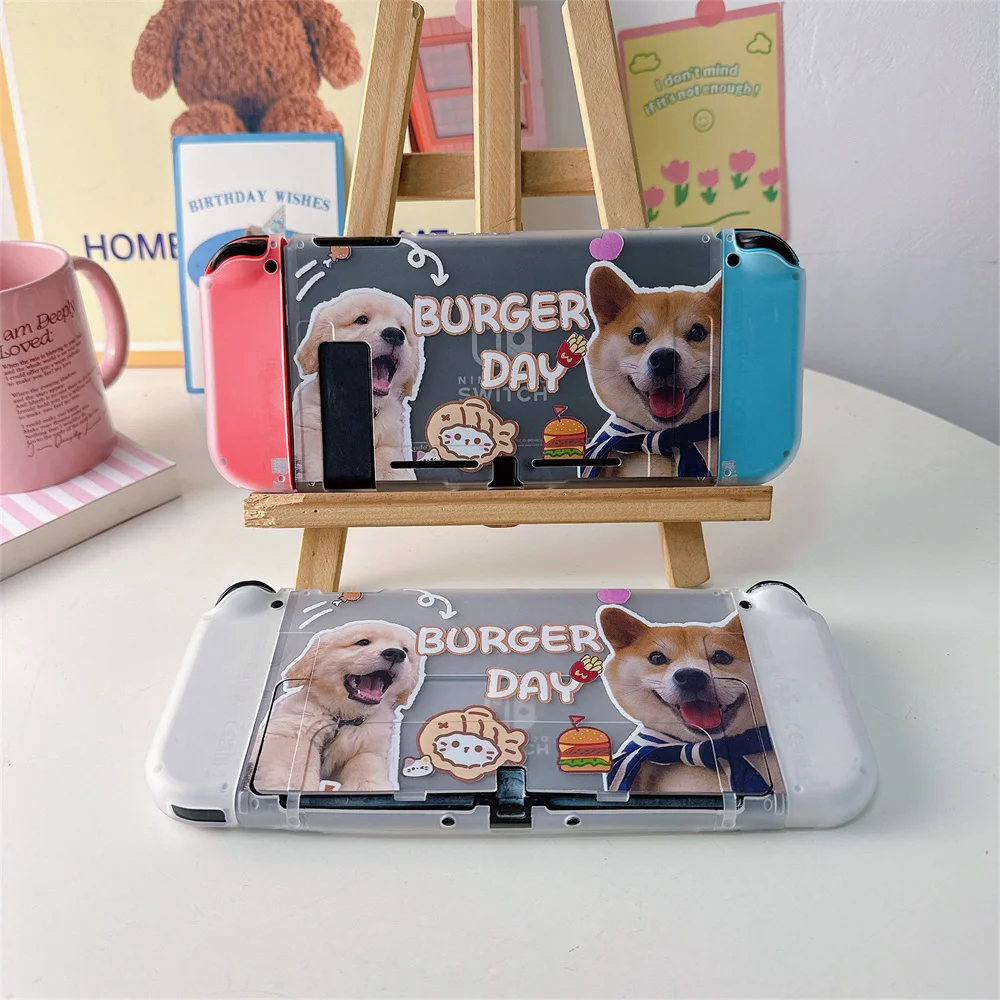 Cute Puppy Pattern Protective Case For Nintendo Switch Oled Protector Cover For Men Switch NS Game Console Accessories Casing