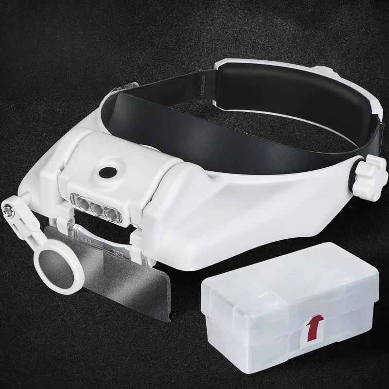 TUNGFULL Magnifying Glass with Led Lights Illuminated Magnifier Lamp Wearing Style 1.5x 2x 2.5x 3x 3.5x 8  Magnifying Headset