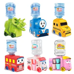 Kids Mini Dual Water Dispenser Toy with Cute Cup Water Juice Milk Drinking Simulation Cartoon Pig Kitchen Children Gift