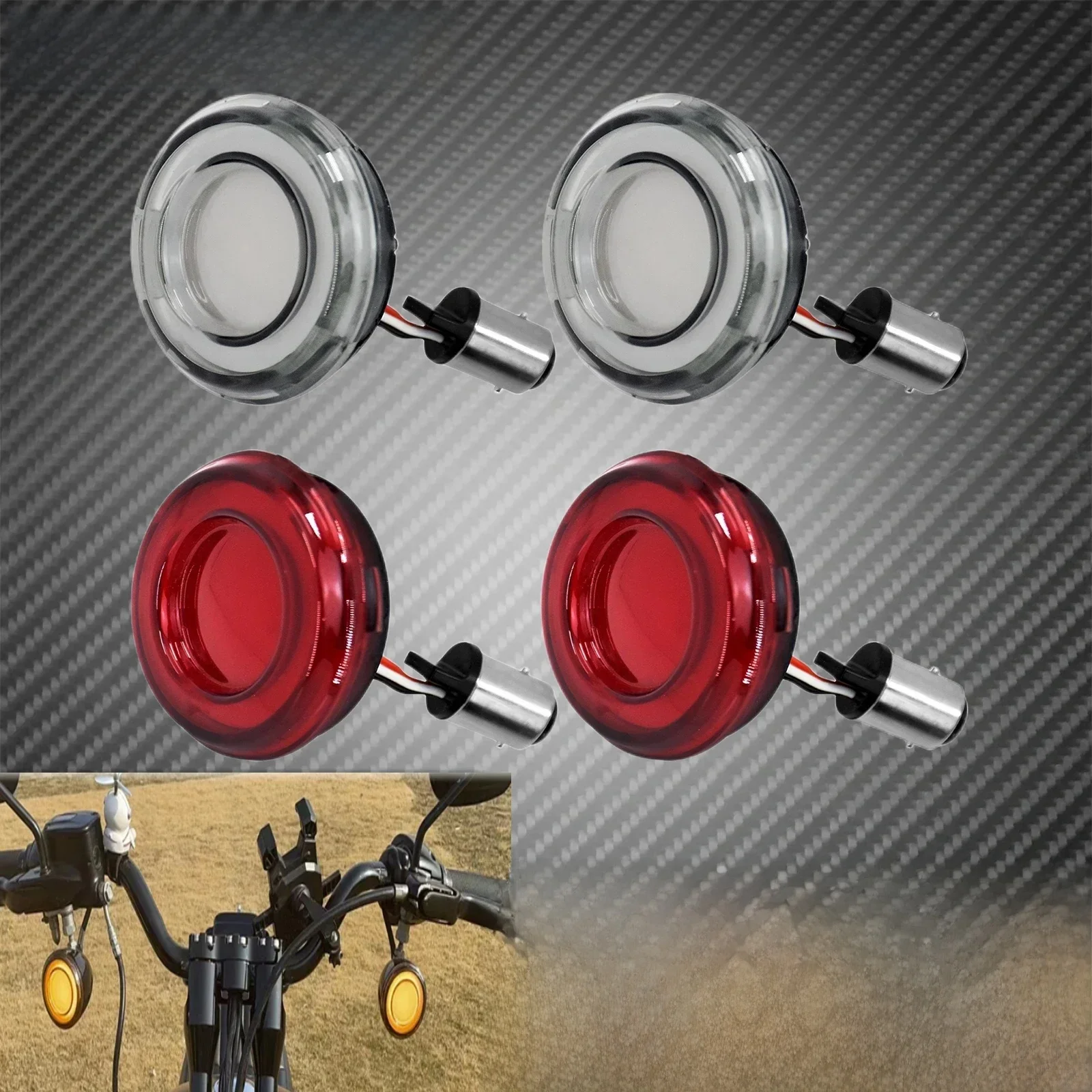 Konwersje kierunkowskazów motocykla Panel świetlny LED 1156 11557 w stylu Bullet dla Harley Sportster Touring Breakout Fat Boy Softail — 2