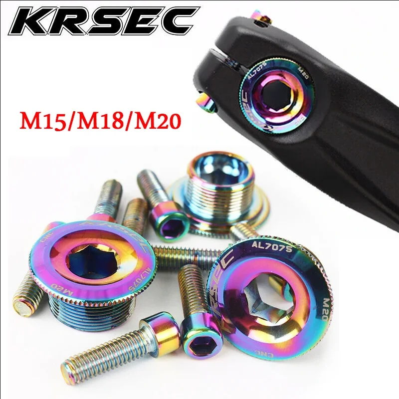 M15/M18/M20 Crank Cover Screw Cap M20 MTB Crankset Cover Aluminum Road Bike Crankset Arm Bolt Mountain Bike Parts Accessories