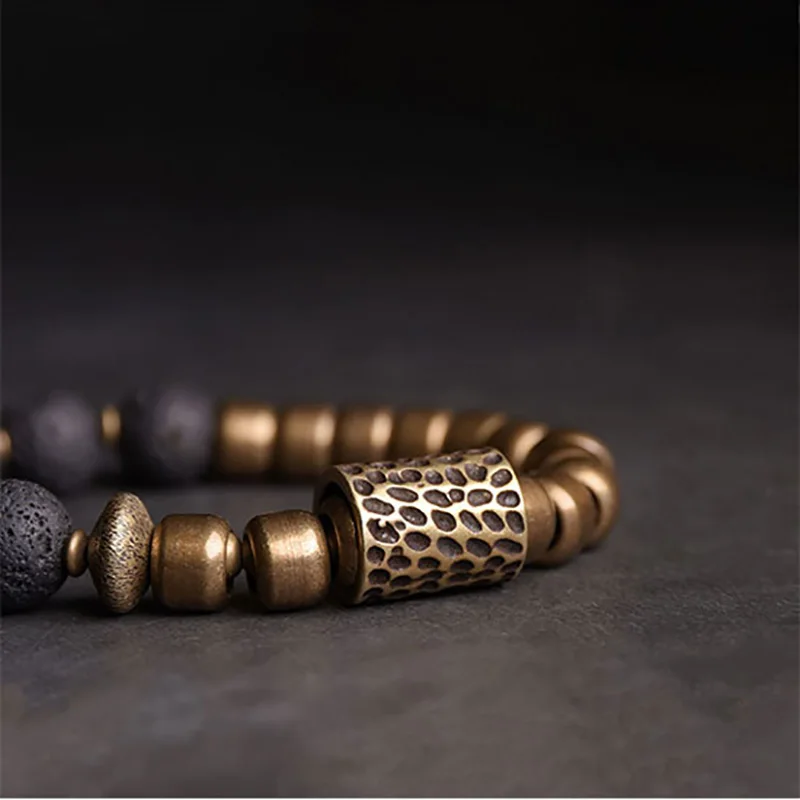 wholesale items Copper Charm Rock Lava Stone Bracelet Tribal Minimalist Street Marvel Dark Strand Anniversary Gift for Him Her